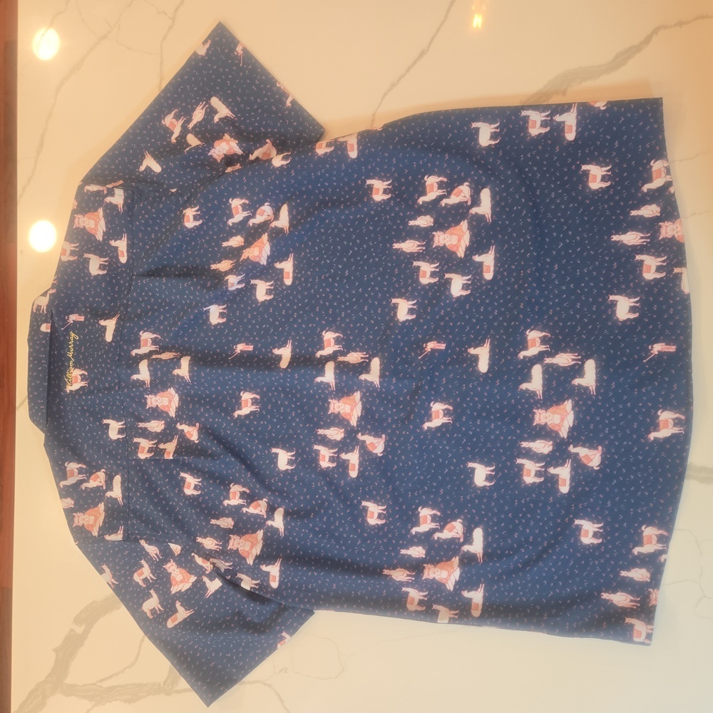 William Murray Llama Button Down Golf Perforance … - image 5